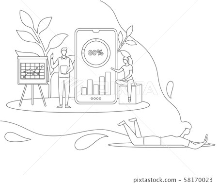 Webinar financial analysis on diagram line vector 58170023