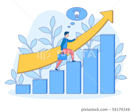 Career growth startup busines people filled vector 58170148