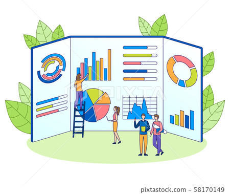 People make analytic finance project filled vector 58170149