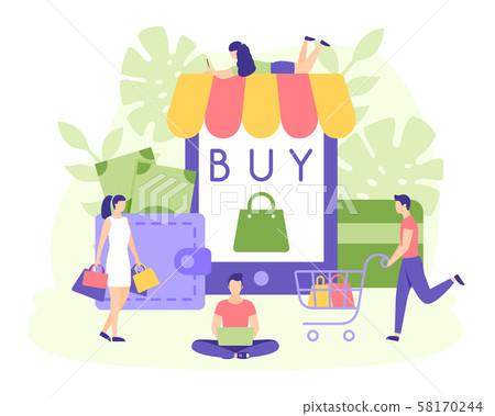 Online shop buy sale order app vector illustration Online shop buy sale order app vector illustration 58170244