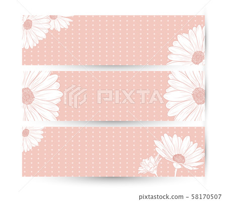 Daisies flowers on pink background greeting card templates. Daisies flowers on pink background greeting card templates. 58170507