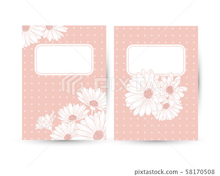 Daisies flowers on pink background greeting card templates. 58170508