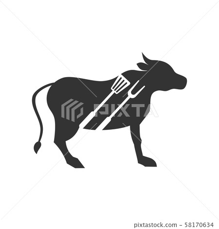 Barbecue Cow Beef logo template vector badge Barbecue Cow Beef logo template vector badge 58170634