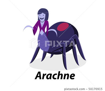 Arachne isolated on white in flat vector art Arachne isolated on white in flat vector art 58170915