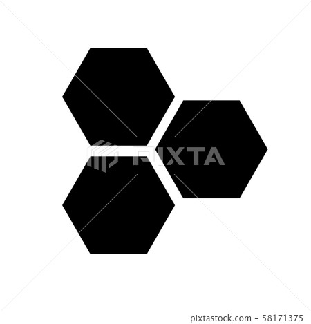 honeycombs icon on white background. flat style. Three hexagons cell icon for your web site design, logo, app, UI. Three hexagons cell symbol. honeycombs sign.  58171375
