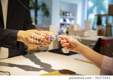 Cash register payment card cashless 58171642