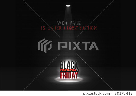 Black Friday Web Page Under Construction Banner Stock
