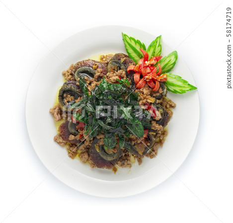 Thai Food Stir-fried Preserves Eggs,Century Egg 58174719