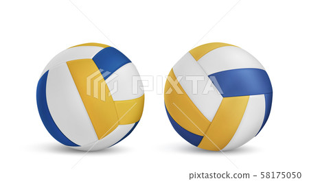 Volleyball balls set isolated on white background 58175050