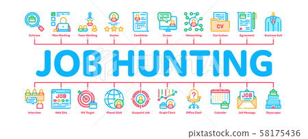 Job Hunting Minimal Infographic Banner Vector - Stock Illustration ...