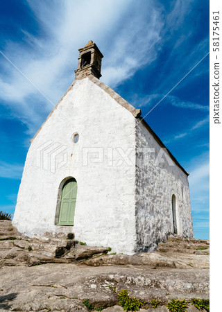 Chapel of Sainte Barbe in Roscoff against blue sky 58175461