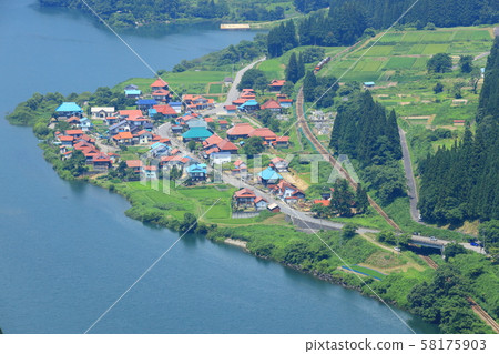 Tadami Line Taishi bird's-eye view (Assuki bird's-eye view) 58175903