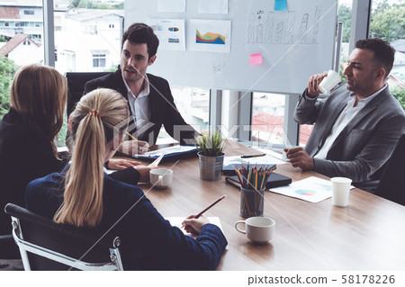 Business People in Group Meeting at Office Room. 58178226