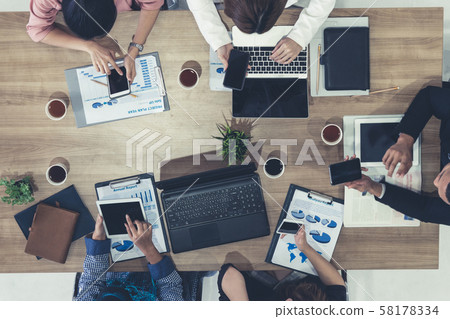 Business People in Group Meeting at Office Room. 58178334