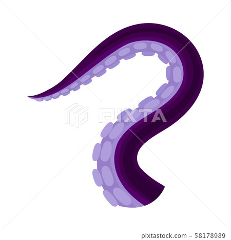 Bending Octopus Or Squid Tentacle Of Bright Lilac And Violet Colors Vector Illustration Bending Octopus Or Squid Tentacle Of Bright Lilac And Violet Colors Vector Illustration 58178989