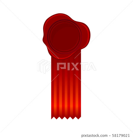 Crimson Red Rosette With Empty Place And Wide Ribbon Vector Illustration 58179021