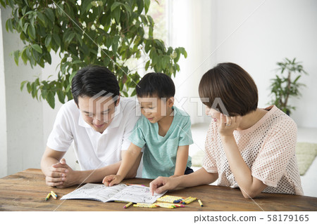 Parent and child drawing learning study education 58179165