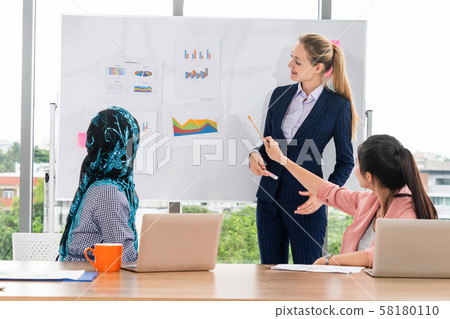 Multicultural working group in teamwork meeting. Multicultural working group in teamwork meeting. 58180110