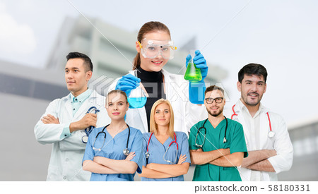 Medical and healthcare doctor people group. Medical and healthcare doctor people group. 58180331