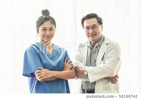 Medical people. Doctor and nurse in hospital. Medical people. Doctor and nurse in hospital. 58180742