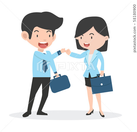 Businessman and businesswoman promise flat design 58180900