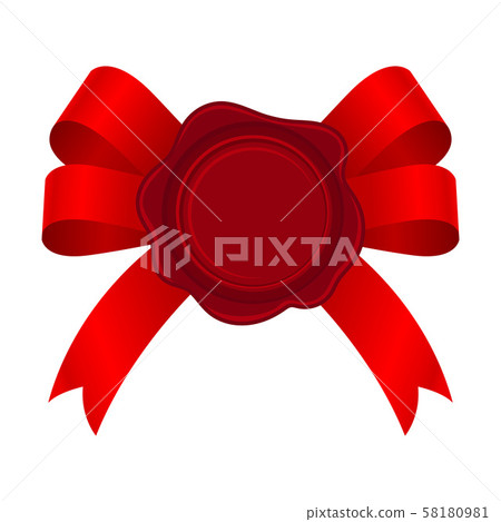 Bright Red Empty Rosette On The Bow Vector Illustration 58180981