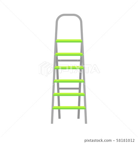Grey Folding Ladder With Bright Green Steps Vector Illustration Grey Folding Ladder With Bright Green Steps Vector Illustration 58181012