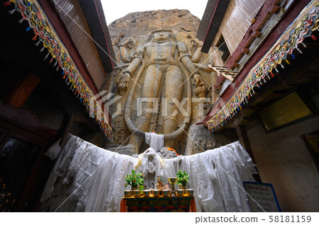 Mulbekh Chamba Statue in Mulbekh Monastery Mulbekh Chamba Statue in Mulbekh Monastery 58181159