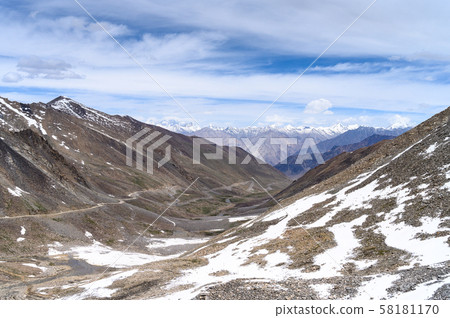 Karakoram mountain range view from Khardung la pass 58181170