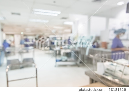 Blur medical background central sterile supply department (CSSD) hygiene laboratory in hospital 58181826