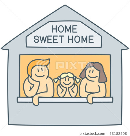 Parents and girl together in room as vector Parents and girl together in room as vector 58182308