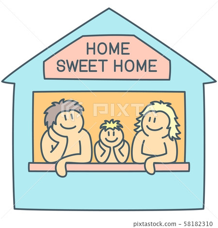 Mom, dad and boy in doodle illustrated concept of Mom, dad and boy in doodle illustrated concept of 58182310