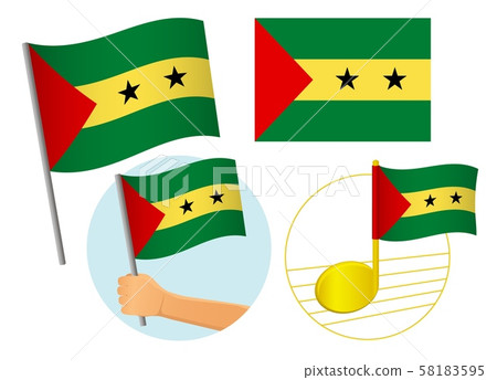 Sao Tome and Principe flag icon set Sao Tome and Principe flag icon set 58183595