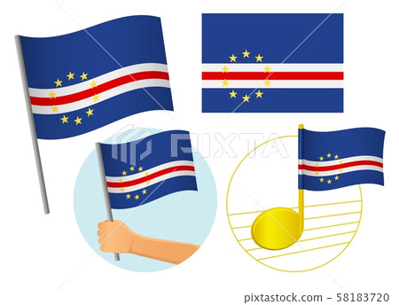 Cape Verde flag icon set 58183720