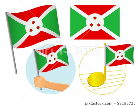 Burundi flag icon set 58183723