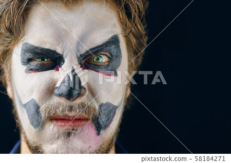 Masked man of the day of death on Halloween Masked man of the day of death on Halloween 58184271