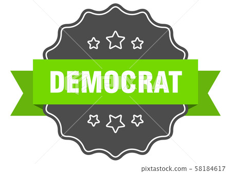 democrat isolated seal. democrat green label. - Stock Illustration ...