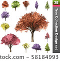 Tree correction design set. 3D Illustration. White 58184993