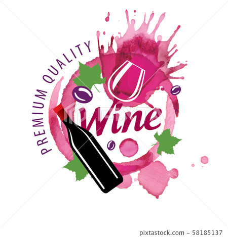 Vector logo of red wine splashed on white background 58185137