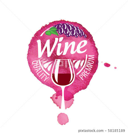 Vector logo of red wine splashed on white background 58185189