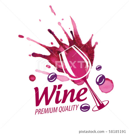 Vector logo of red wine splashed on white background 58185191