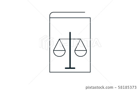 Law book icon vector. Simple flat symbol. Perfect pictogram illustration on white background. Law book icon vector. Simple flat symbol. Perfect pictogram illustration on white background. 58185373