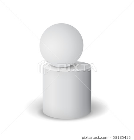 White sphere with cylinder White sphere with cylinder 58185435