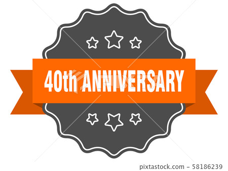 40th anniversary isolated seal. 40th anniversary 58186239