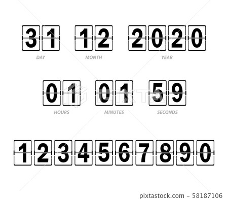 Seconds. Score Scoreboard of hours, minutes and seconds, day, - Stock Illustration ...