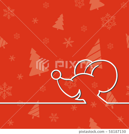 Christmas card with cartoon mouse Christmas card with cartoon mouse 58187130