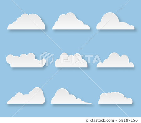 cartoon Messages in form of Clouds on blue cartoon Messages in form of Clouds on blue 58187150