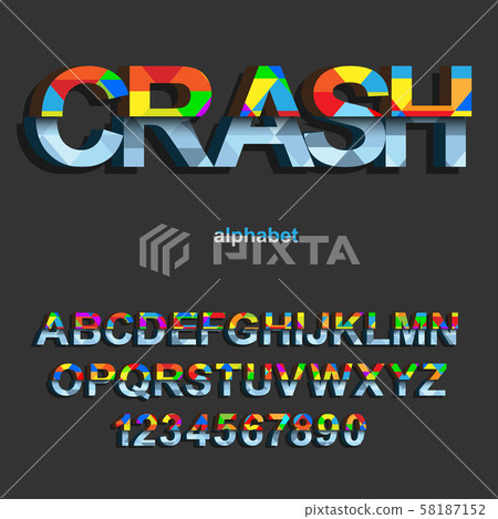 Modern color crash font design for typography Modern color crash font design for typography 58187152