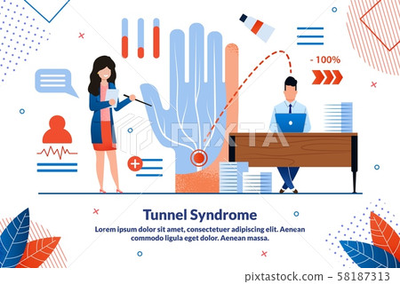Carpal Tunnel Syndrome Flat Vector Banner Template 58187313