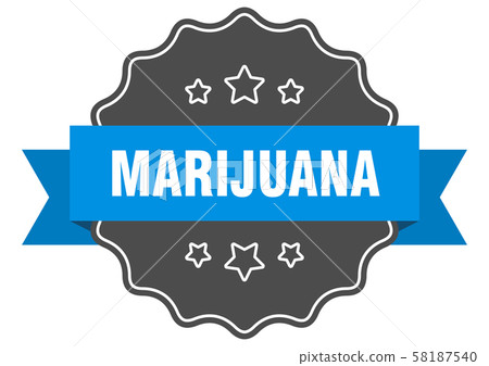 marijuana blue label. marijuana isolated seal. 58187540